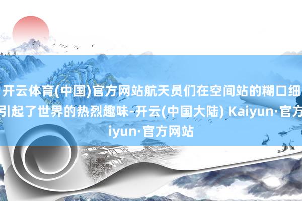 开云体育(中国)官方网站航天员们在空间站的糊口细节也引起了世界的热烈趣味-开云(中国大陆) Kaiyun·官方网站