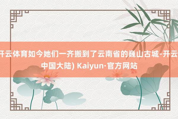 开云体育如今她们一齐搬到了云南省的巍山古城-开云(中国大陆) Kaiyun·官方网站