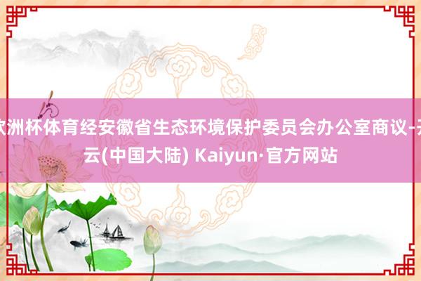 欧洲杯体育经安徽省生态环境保护委员会办公室商议-开云(中国大陆) Kaiyun·官方网站